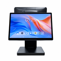 Terminal de point de vente Android 15,6 pouces à écran simple ou double avec Google Play Store pour la caisse et les commandes des restaurants