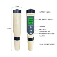 Kit Testeur de Qualité d'Eau de Piscine Numérique 5 en 1 pour la Maison, Compteur TDS et Stylo de Test pH