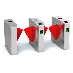 Stainless Steel <strong>Automatic</strong> Flap <strong>Barrier</strong> Turnstile <strong>Gate</strong> Mechanism RFID Card and Barcode Reader Security Access Control - Product Image 2
