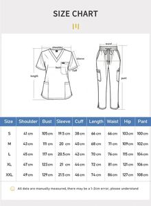 ชุดยูนิฟอร์มพยาบาลคุณภาพสูง แขนสั้น แบบ unisex ชุดสครับสำหรับโรงพยาบาล เสื้อทรงตรง กางเกงขายาว ชุดผ่าตัดสำหรับผู้ชาย ชุดสครับสำหรับผู้หญิง - Product Image 3