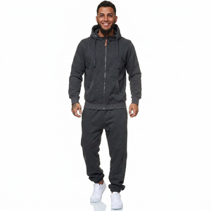 Conjunto Deportivo Unisex 100% Algodón, Corte Regular, Sudadera con Capucha y Cordón Ajustable, Pantalones Deportivos, Lavado Ácido, Color Sólido, Transpirable, Felpa, Estampado Digital, Ropa Urbana - Product Image 1