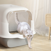 Bac à sable pour toilette de chat en plastique fermé avec pelle