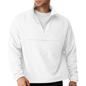 Men's <b>White</b> <b>Quarter</b> <b>Zip</b> Knitted Long Sleeve Casual Shirt Stand Collar Solid Color Autumn Wear Breathable Full Sleeve - Product Image 1