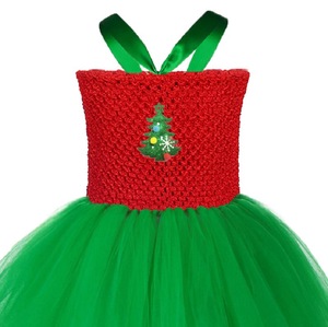 Costume de motif d'arbre de Noël vert unique pour enfants, robe <span class=keywords><strong>tutu</strong></span> de fille faite à la main pour la photographie - Product Image 4