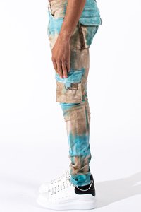 Mens Solid Skinny Pockets Denim Cargo <strong>Combat</strong> Pants Jeans Slim Fit <strong>Trouser</strong> Bottoms Fashion Men's Casual Jeans - Product Image 3