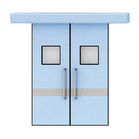 Portes coulissantes automatiques à une ou deux feuilles pour salles blanches, avec interrupteurs au pied mains libres et panneaux faciles à nettoyer pour les hôpitaux