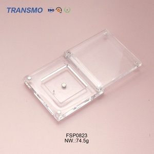 Empaque de acrílico no reciclable para colorete de marca privada, paleta de sombras de ojos vacía, empaque cuadrado de cristal para colorete - Product Image 5