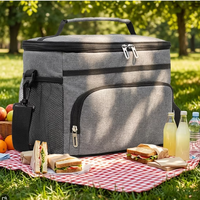 Sac isotherme portable NICELIFE 20L imperméable en non-tissé avec fermeture éclair, boîte à bento en aluminium épais pour le voyage