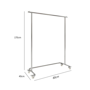 Estante de exhibición para tienda de ropa, de acero inoxidable, estilo Art <span class=keywords><strong>Deco</strong></span>, fácil montaje, con ruedas, para transmisión en vivo, de pie, para ropa de hombre - Product Image 6