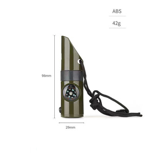 7 In 1 multifunzione per escursioni In campeggio di emergenza fischietto di sopravvivenza con termometro torcia a Led bianco - Product Image 3