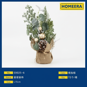 Mini pianta in vaso di natale con 72 pigne e palle d'oro Per scatola albero ornamenti - Product Image 1