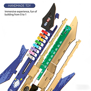Kit de Matériel de <span class=keywords><strong>Guitare</strong></span> Électrique à Assembler Soi-même en Bois Yuglow – Instrument Éducatif Scientifique et Technologique pour Enfants Garçons et Filles - Product Image 4