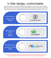 Memoria USB 3.0 Metálica Promocional Personalizada al por Mayor 4GB 8GB 16GB 64GB 128GB, Pendrive de 32GB 64GB