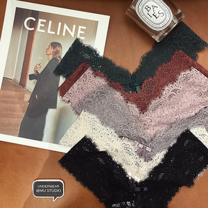 Vendita all'Ingrosso di Tanga Sexy in Pizzo da <span class=keywords><strong>Donna</strong></span> con Fiocco, Mutandine Trasparenti Nere di Tendenza per Ragazze, Intimo Elegante Taglie Forti - Product Image 2