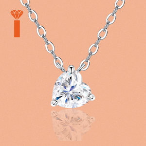 Collar con Colgante de Moissanita de Corte Corazón de 1 Quilate, 6.5mm, Color D, VVS1, Regalo Romántico con Símbolo de Amor para Ella, Plata S925 - Product Image 2