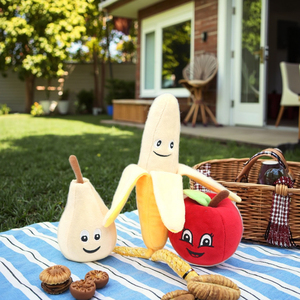 Échantillon Gratuit d'Usine, Écologique, Fruits et Légumes Réalistes de Luxe, Jouets à Mâcher pour Chiens en Peluche Pomme, Poire, Ananas, Citrouille - Product Image 1