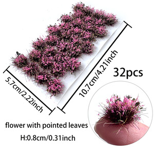 ミニチュア草クラスター尖った葉花クラスターモデルDIY手作りプラスチックシーン作り素材 - Product Image 5