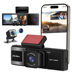 3.16 pouces voiture DVR 1080P 3 lentilles voiture tableau de bord caméra enregistreur vidéo registre vidéo Dashcam caméra avec Wifi Production personnalisée - Product Image 1