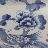RYKB240-A Vente en gros Nouveaux pots de fleurs ovales en porcelaine à motif floral bleu et blanc pour la décoration intérieure et le jardin