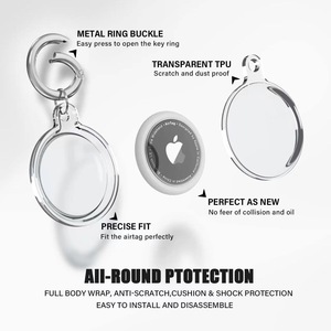 Para <span class=keywords><strong>airtag</strong></span> case Holder Llavero Gps Tag Stand Tag Box Bully Cubierto con impermeable <span class=keywords><strong>Caja</strong></span> estándar vacía Llavero de anillo de metal - Product Image 2