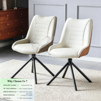 Silla de Comedor Giratoria Ergonómica de Ratán PU Personalizable, Moderna, ODM OEM, con Tela, para Exposiciones