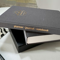 Carnet de notes de luxe en tissu rigide avec logo personnalisé estampé à chaud, agenda quotidien avec boîte cadeau et stylo métallique pour cadeau d'affaires
