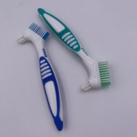 Cepillo de dientes de doble cara de alta calidad para dentaduras excelente herramienta de cuidado bucal