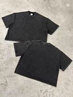 Harga Pabrik Kaos Desainer Crop Fit Longgar 100% Katun 260gsm Oversized Boxy Fit Berkualitas Tinggi untuk Pria