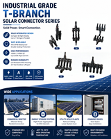 Connecteur en T solaire photovoltaïque YULIAN certifié TUV IP67 à double verrouillage 50A 1000V PPO ignifuge adaptateur de câble 2-en-1