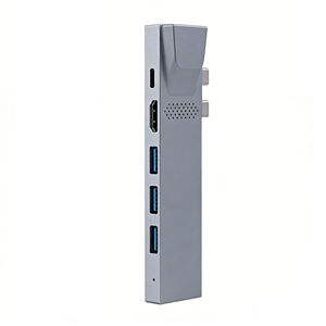 Station d'accueil en alliage d'aluminium pour ordinateur Macbook avec prise Type-C et prise en charge de la carte <span class=keywords><strong>Micro</strong></span> <span class=keywords><strong>SD</strong></span> - Stock disponible - <span class=keywords><strong>Adaptateur</strong></span> Hub 8 en 1 - Product Image 2