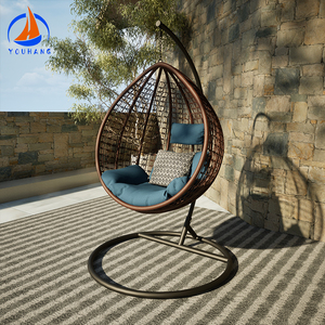 Cheap Xl Oval Hanging Egg Chair Hamaca Columpio negro Cuerda gris Soporte de mimbre Muebles Sillas de huevo al aire libre para la venta - Product Image 2