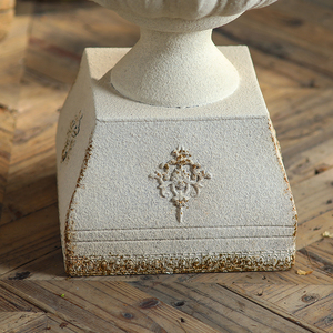 Grand pot de fleurs en fer blanc de style français antique, décoration de jardin classique européenne - Product Image 6