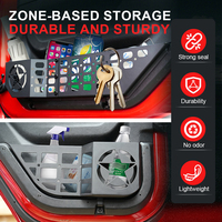 Organizador de Bolsillo Metálico de Diseño Hueco Fabricado en Fábrica para Puertas Delanteras y Traseras de Jeep Wrangler JL/JLU/JT Modelos 2018-2025, 4 Piezas