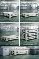 Batterie de stockage d'énergie 30 kWh et onduleur LiFePO4 125 kW, capacité 240 kWh, refroidissement par air, connexion au réseau hybride, protection IP20