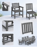 Amerikanischer Stil Outdoor-Möbel HDPE Garten-Essgruppe Kunststoff-Terrassenstühle 9-teiliges Sofa-Set für Balkon, Innenhof, Park, Villa