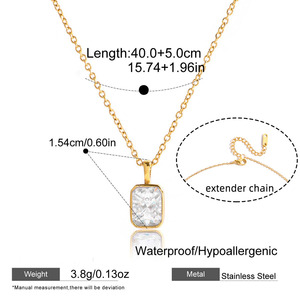 <span class=keywords><strong>Collana</strong></span> ERESI con Ciondolo a Goccia in Zirconia Cubica, Antiossidante e Impermeabile, in Acciaio Inossidabile 316L, Gioielli alla Moda all'Ingrosso - Product Image 2