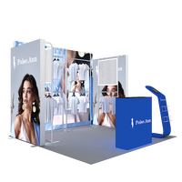 Stand d'exposition modulaire portable 10x10 facile à monter avec écran rétroéclairé pour les salons professionnels de vêtements