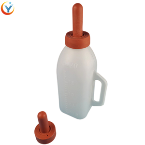 シングルカーフを給餌し、薬を服用するためのニップル付き2L給餌バケット無毒のプラスチック製牛乳瓶牛牛ヤギ - Product Image 6