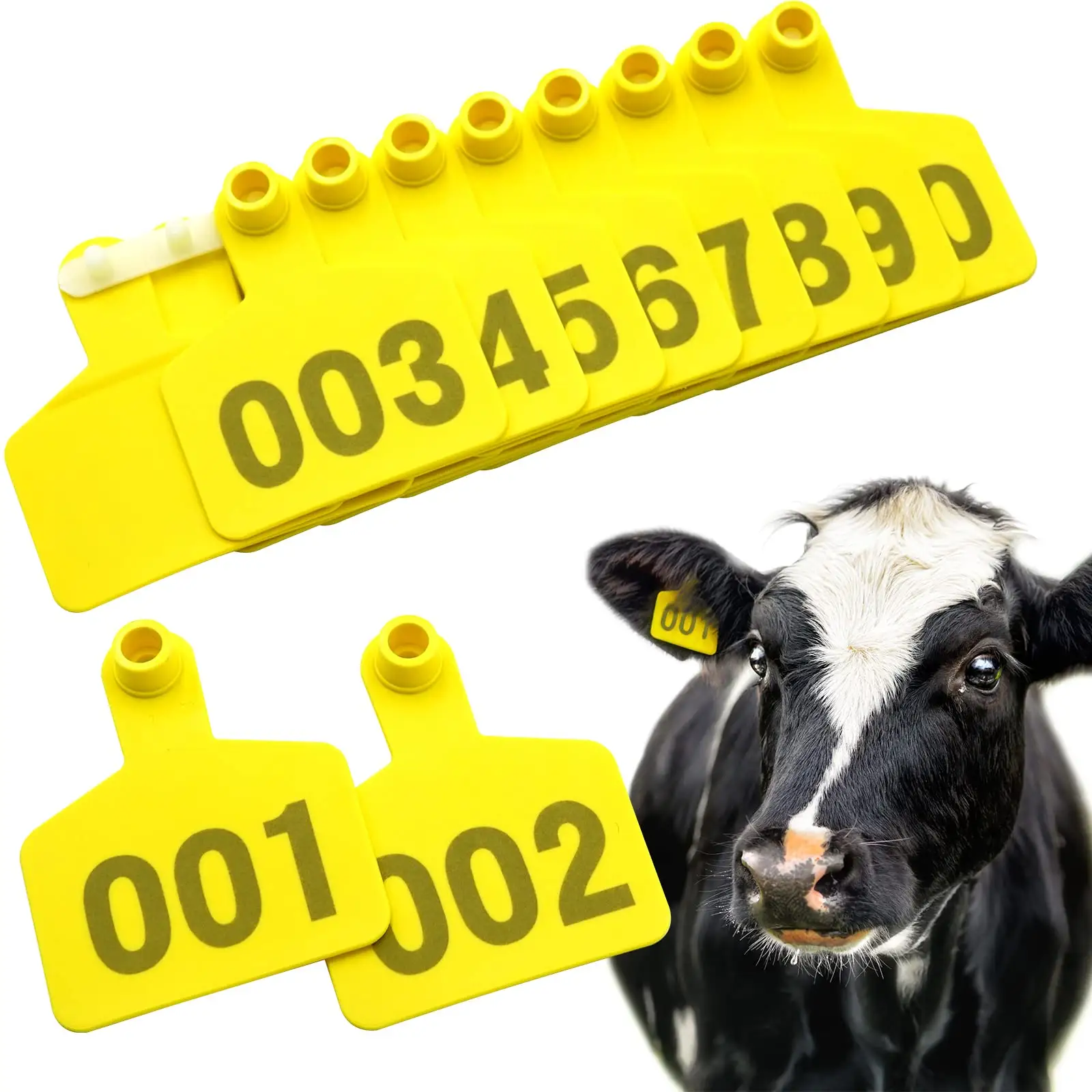 Grosir custom laser nomor bar kode logo hewan rfid tag tpu rfid hewan tag telinga untuk Peternakan kambing sapi domba babi