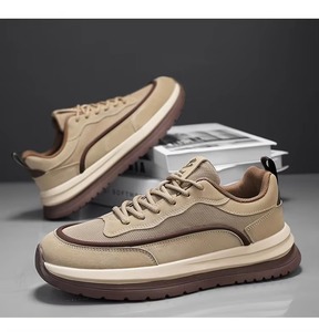 Chaussures de sport pour hommes à semelle épaisse Forrest Gump, dessus en mesh PU, chaussures de marche décontractées, semelle en caoutchouc antidérapante, mode rétro, baskets pour hommes - Product Image 5