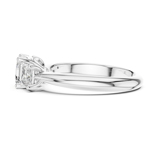 Anillo Clásico para Mujer con Tres Diamantes Cultivados en Laboratorio, Corte Asscher, Halo de 2 Quilates, Certificado IGI, Plata de Ley 925, para Boda, Fiesta o Aniversario - Product Image 4