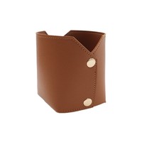 Panier de rangement de bureau, organisateur de télécommandes et d'objets divers, support pliable en cuir monobloc pour pinceaux de maquillage
