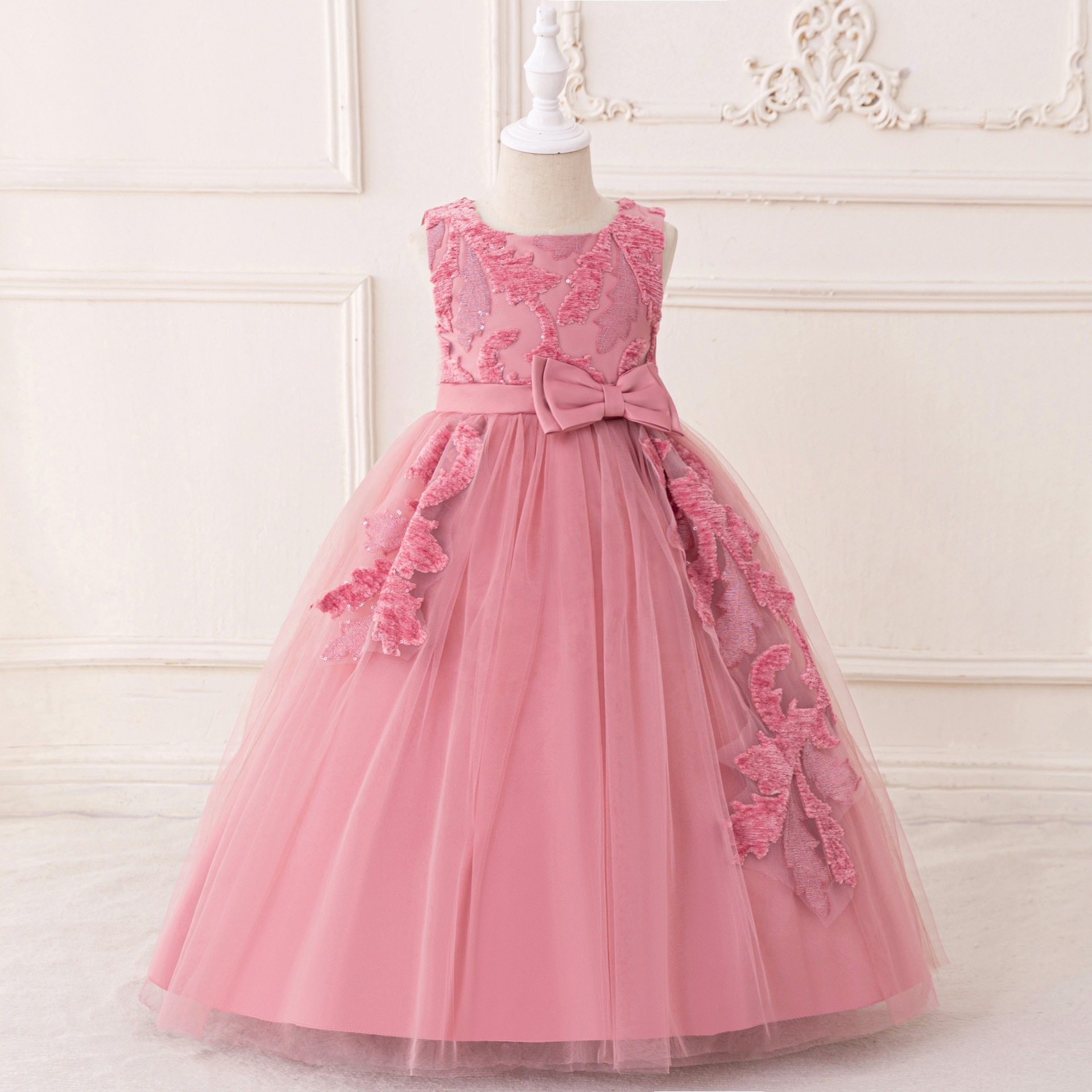 strapless open back dress Girls Twirl Tulle Pink Gown Girls 10 / Pink