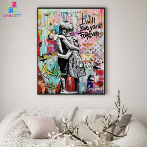 UNIART <span class=keywords><strong>Banksy</strong></span> Love Forever Toile Art Affiche Et Mur Art Photo Imprimer Moderne Chambre Décor Affiches <span class=keywords><strong>Banksy</strong></span> Graffiti Art - Product Image 6