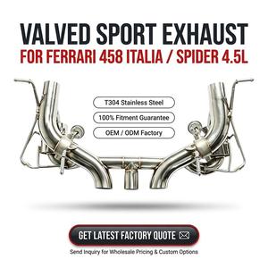 Sistema de Escape Catback con Válvulas de Acero Inoxidable Vortex para Ferrari 458 Italia Spider 4.5L con Triple Salida Central y Sistema de Sonido - Product Image 1