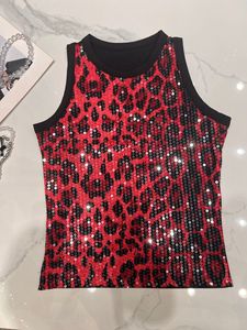 Summer Sexy Pink Leopard Sequin Crop <strong>Top</strong> Women Fashion Sleeveless Shiny Animal Print Camisole Party Clubwear <strong>Sparkly</strong> <strong>Vest</strong> - Product Image 4