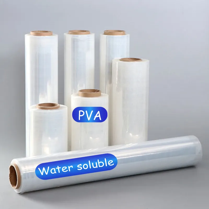 Biologisch abbaubare klare kaltwasser lösliche transparente leere essbare PVA-Waschmittel Flüssigkeits verpackung Transfer Kunststoff folien rolle