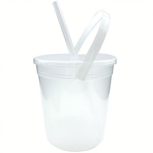 Seau à rhum réutilisable en plastique de 32 oz avec poignée et couvercle anti-éclaboussures pour les soirées cocktail - Product Image 5