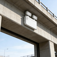 Projecteur d'urgence LED double tête carré mural IP65 de haute qualité, lumière du jour 6000K, 520 lumens, batterie Li-FePO4