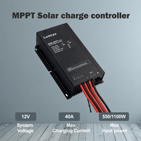 Contrôleur de charge solaire MPPT étanche Lumiax 40A IP67 12V/24V pour batterie lithium, Bluetooth, RS485, haute efficacité, contrôleur DC